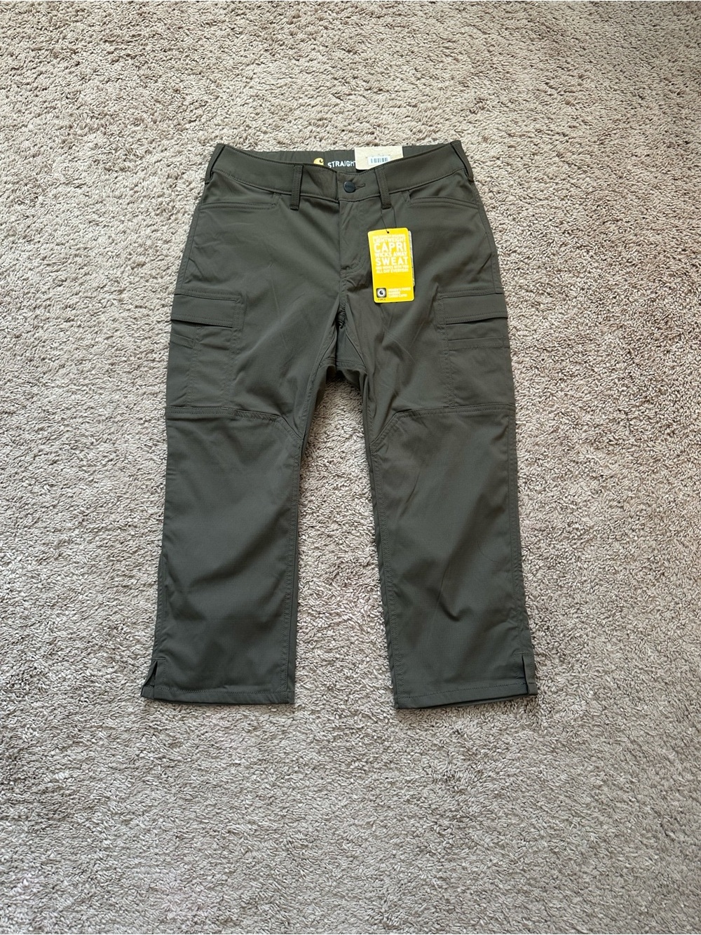 Carhartt Capri Women’s Size 2 Green Flex Straight Fit Stretch Cargo